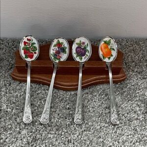 Decorative vintage stainless steel Avon 5”Japan fruit spoons